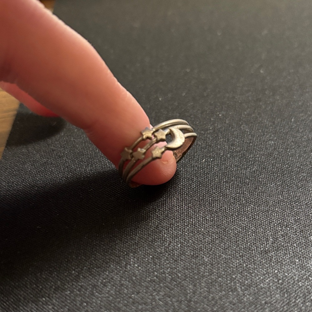 Silver Star and Moon Ring
